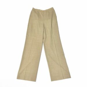 MaxMara Virgin Wool Lightweight High Rise Tan Trousers, size 6